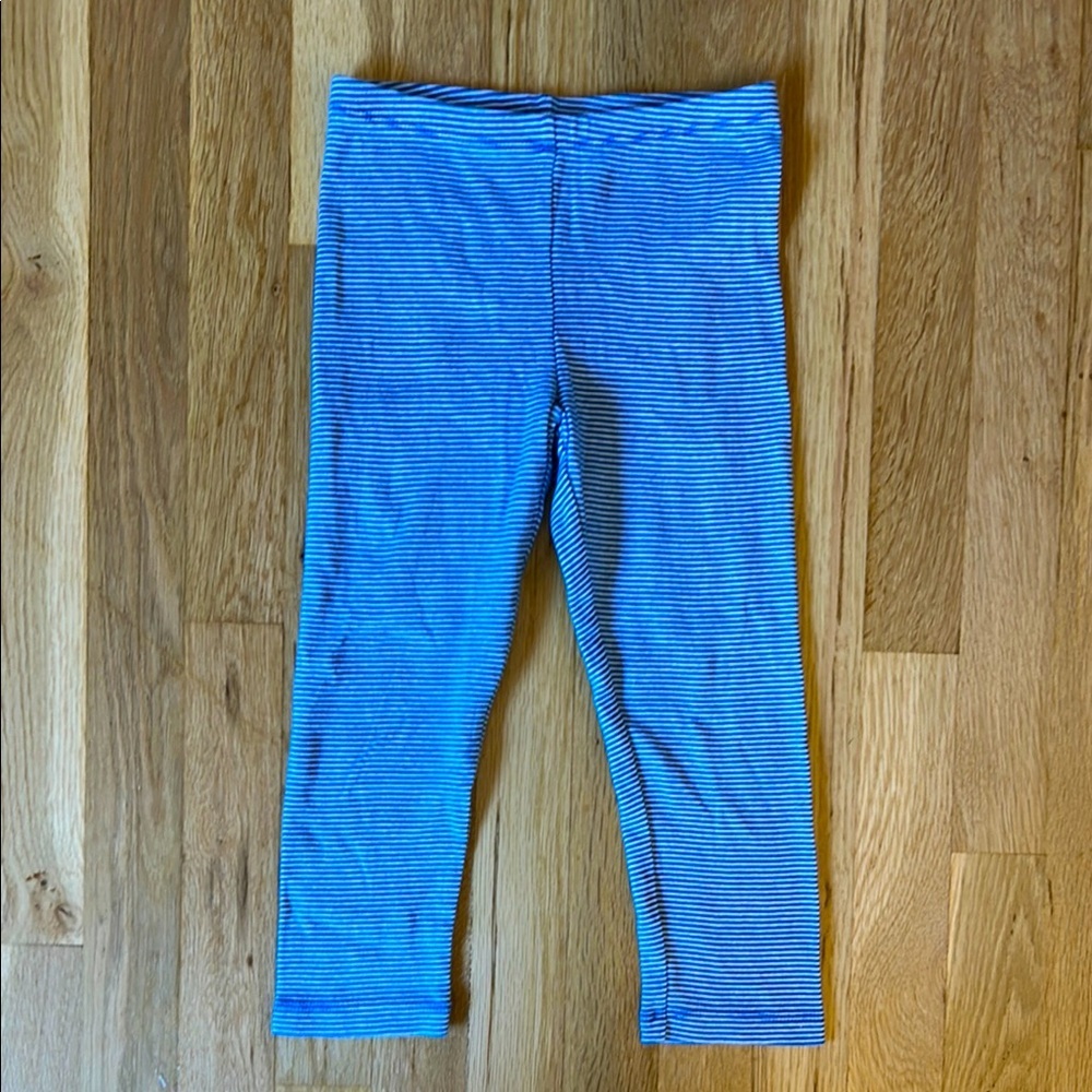 Tea Striped Blue Kids Capri Leggings 8